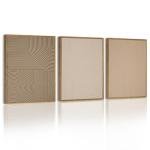 PHOPAGO Minimalist Abstract Framed Wall Art Modern Boho Neutral Line Wall Decor Geometric Artwork Kitchen Dining Room 11x14in Natural Framed