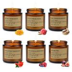 MOULENGGU 6 Pack Candles for Home Scented Aromatherapy Candle Gift Set for Women Soy Wax Long Lasting Amber Jar Candles Gift for Birthday Mother's Thanksgiving Day Present