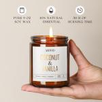 AOOVOO Coconut Vanilla Candles - 9 oz Scented Candles, Aromatherapy Candle, Soy Candle for Home Scented