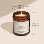Sweet Water Decor Warm and Cozy Soy Candle - Orange Peel, Cinnamon, Ginger and Clove Scented Candles for Home - 9oz Amber Jar + Black Lid, 40+ Hour Burn Time, Made in The USA