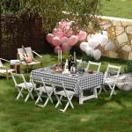 misaya Rectangle Waterproof Vinyl Table Cloth, Buffalo Flannel Backed Tablecloth, Wipeable Plastic Table Cover for Dinner, Kitchen, Outdoor (60" x 84", Black and White)