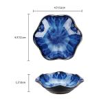 Lotus Leaf Shape Decorative Ring Tray, Small Key Bowl, Ceramic Trinket Tray Jewelry Dish Organizing Necklace Earrings, Home Decoration for Mom Best Friend Sister, Blue.