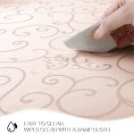 Romanstile Jacquard Rectangle Tablecloth, Waterproof Elegant Damask Curly Floral Pattern Table Cloth, Washable Decorative Polyester Table Cover for Kitchen/Dining/Parties - Pink, 60 x 104 Inch