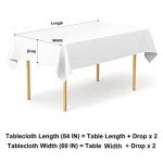 misaya Rectangle Waterproof Vinyl Table Cloth, Buffalo Flannel Backed Tablecloth, Wipeable Plastic Table Cover for Dinner, Kitchen, Outdoor (60" x 84", Black and White)