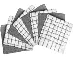 Bumble Dish Towels & Dish Cloths (8 Pack) | 100% Cotton Kitchen Towels | 12" x 12" | 405 GSM | Soft, Highly Absorbent & Durable Rags for Washing Dishes | Gray
