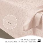 Romanstile Jacquard Rectangle Tablecloth, Waterproof Elegant Damask Curly Floral Pattern Table Cloth, Washable Decorative Polyester Table Cover for Kitchen/Dining/Parties - Pink, 60 x 104 Inch