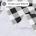 misaya Rectangle Waterproof Vinyl Table Cloth, Buffalo Flannel Backed Tablecloth, Wipeable Plastic Table Cover for Dinner, Kitchen, Outdoor (60" x 84", Black and White)
