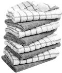 Bumble Dish Towels & Dish Cloths (8 Pack) | 100% Cotton Kitchen Towels | 12" x 12" | 405 GSM | Soft, Highly Absorbent & Durable Rags for Washing Dishes | Gray