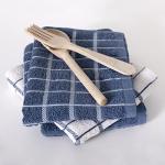 Ritz Terry Check Kitchen Towels: Highly Absorbent & Super Soft, 25" x 15" - 100% Cotton, Durable Kitchen Cleaning Cloths for Wiping Tables and Counters, 3-Pack, Federal Blue