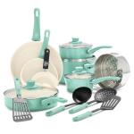 Turquoise Nonstick 16-Piece Cookware Set