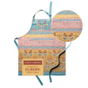 Maison d' Hermine Apron for women with Pocket 100% Cotton 27.50"x31.50" 1 Piece Adjustable Neck Strap & long ties Apron Men, Chef, Wedding, Cooking, Gardening, Server Spring/Summer (Marquise)