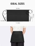 Syntus 3 Pack Server Aprons with 3 Pockets, 100% Cotton Waitress Waiter Waist Apron, 11.5-inch Black