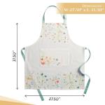 Maison d' Hermine Apron for women with Pocket 100% Cotton 27.50"x31.50" 1 Piece Adjustable Neck Strap & long ties Apron Men, Chef, Wedding, Cooking, Gardening, Server Spring/Summer (Colmar)