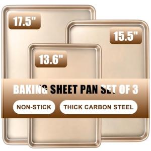 Set of 3 Nonstick Baking Sheet Pans
