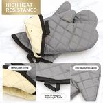 Extra Long Heat Resistant Oven Mitts - 16 Inch