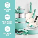 Turquoise Nonstick 16-Piece Cookware Set