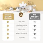 SENSARTE 14-Piece Nonstick Ceramic Cookware Set