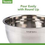 Tovolo Stainless Steel Nesting Mixing Bowls, 3.5 Qt