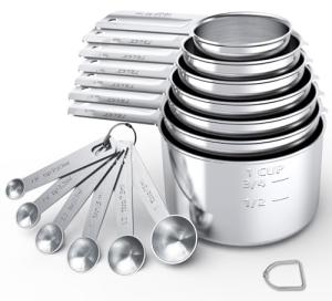 TILUCK Stainless Steel Measuring Cups and Spoons Set