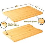 Large Bamboo Cutting Board with Handles and Juice Grooves