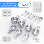 TILUCK Stainless Steel Measuring Cups and Spoons Set