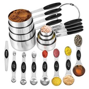16-Piece Stainless Steel Measuring Cups and Spoons Set