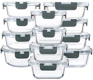 24-Piece Glass Food Storage Container Set