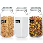 78oz Glass Storage Jars with Airtight Lids, 3 Pack
