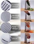 Stainless Steel 4-Sided Box Grater for Cheese