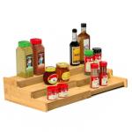 Expandable 3-Tier Bamboo Spice Rack Organizer
