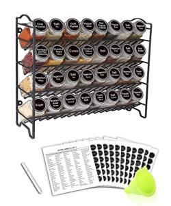 SWOMMOLY 32-Jar Spice Rack Organizer Set