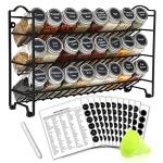 SWOMMOLY Spice Rack Set with Jars and Labels