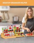 Expandable 3-Tier Bamboo Spice Rack Organizer