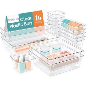 16-Piece Drawer Organizer Set for Kitchen & Bathroom