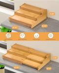 Expandable 3-Tier Bamboo Spice Rack Organizer