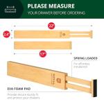 Adjustable Bamboo Drawer Dividers - 4-Pack