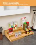 Expandable 3-Tier Bamboo Spice Rack Organizer