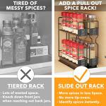 Pull Out Spice Rack Organizer with Labels