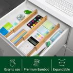 Adjustable Bamboo Drawer Dividers - 4-Pack