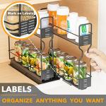 Pull Out Spice Rack Organizer with Labels