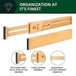 Adjustable Bamboo Drawer Dividers - 4-Pack