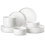 MALACASA 12-Piece Modern White Dinnerware Set