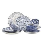 Selamica Vintage Blue 12-Piece Dinnerware Set