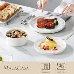 MALACASA 12-Piece Modern White Dinnerware Set