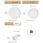MALACASA 12-Piece Modern White Dinnerware Set