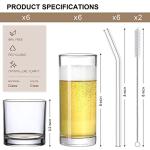 12 Pack Cute Glass Cups with Straws