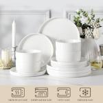 MALACASA 12-Piece Modern White Dinnerware Set