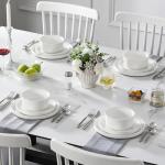 MALACASA 12-Piece Modern White Dinnerware Set