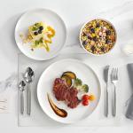 MALACASA 12-Piece Modern White Dinnerware Set