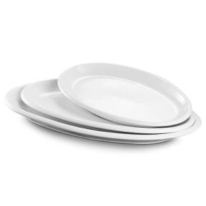 DOWAN Set of 3 Oven-Safe Oval Platters